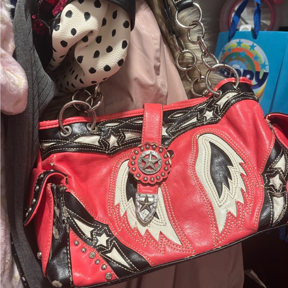 Red and Black Designer Women's Bag fair condition